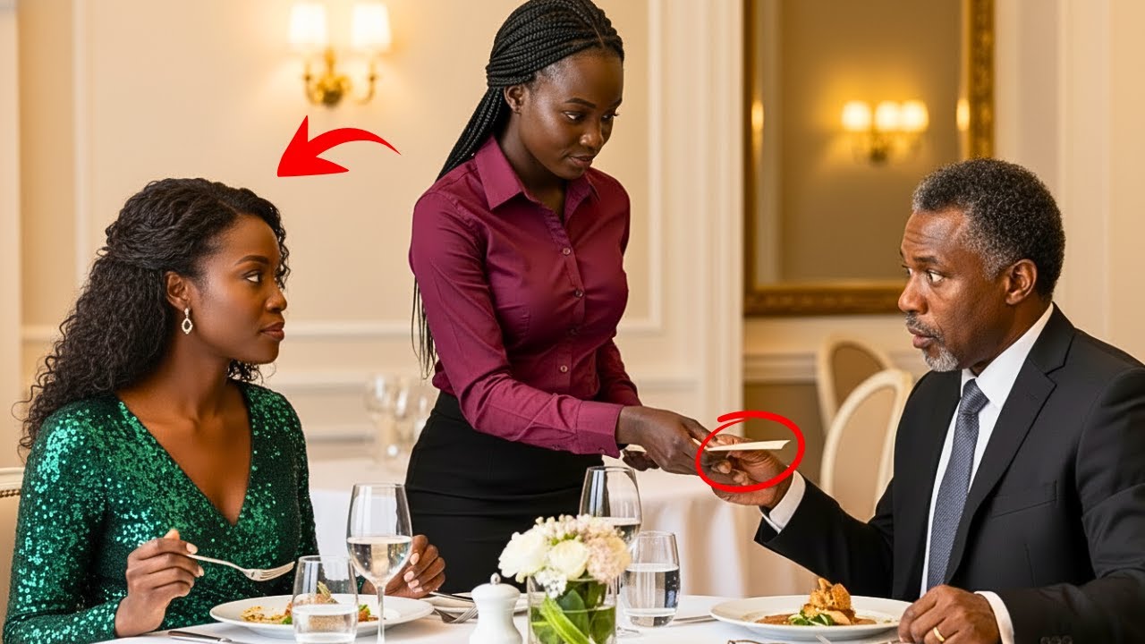Un Mari S’Assied Avec Sa Femme — La Serveuse Apporte Un Billet Qui Détruit Tout En Une Minute