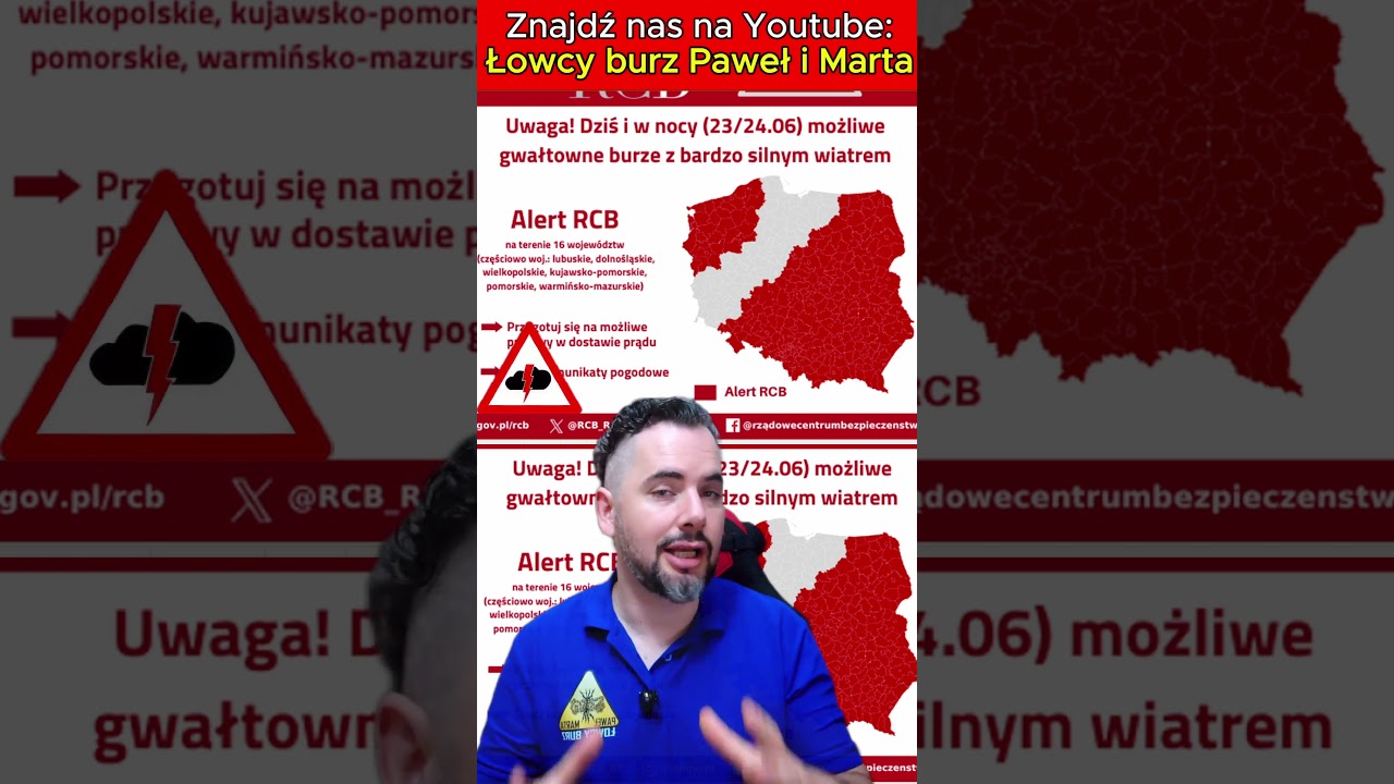 ALERT RCB  NA PONIEDZIAŁEK. #prognoza #pogoda #polska #prognozapogody