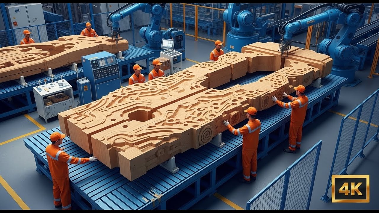 10 STAGES Robot Arm Crafts Wood to Perfection | CNC Factory ASMR