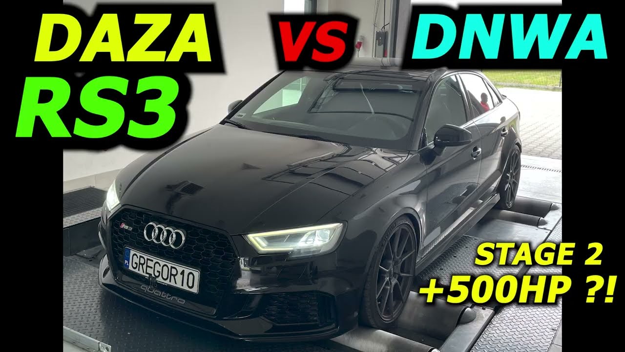 Сравнение мощности DAZA и DNWA RS3 2.5TFSI на этапе 2 на динамометре GREGOR10 MAHA