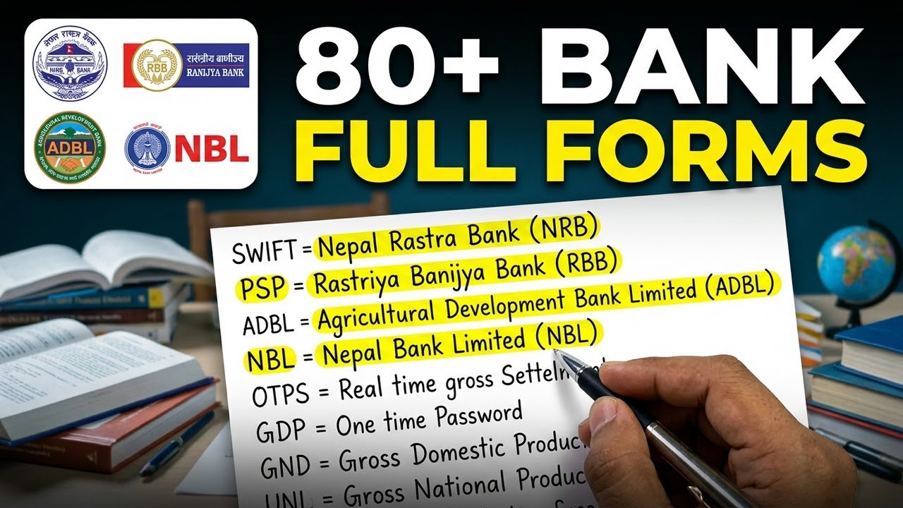 Top 80+ Full Forms for Bank Exam Preparation | NRB, RBB, ADBL, NBL