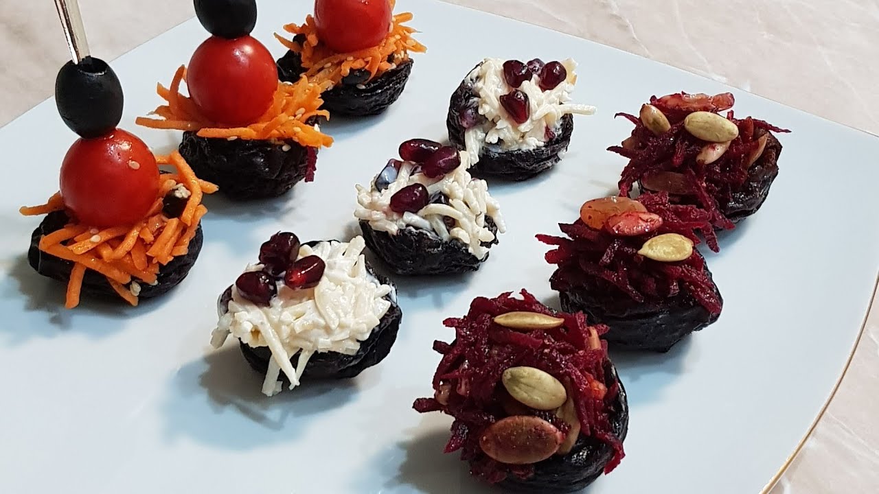 Фаршированныи чернослив с разными начинками! Aperitiv din prune uscate cu diferite umpluturi!