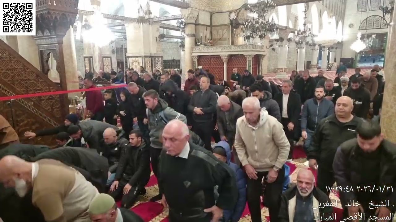 04 - أذان وصلاة المغرب من المسجد الأقصى المبارك - السبت 12 شعبان (8) 1447 - 31 كانون2 (1) 2026م