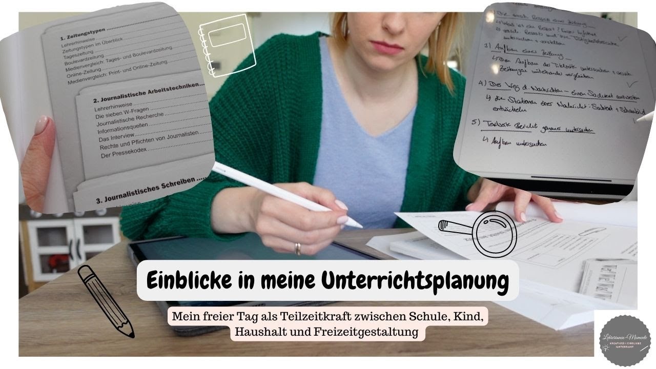 Meine Unterrichtsplanung. Haushalt. Sport I Mein freier Tag als Teilzeitkraft.