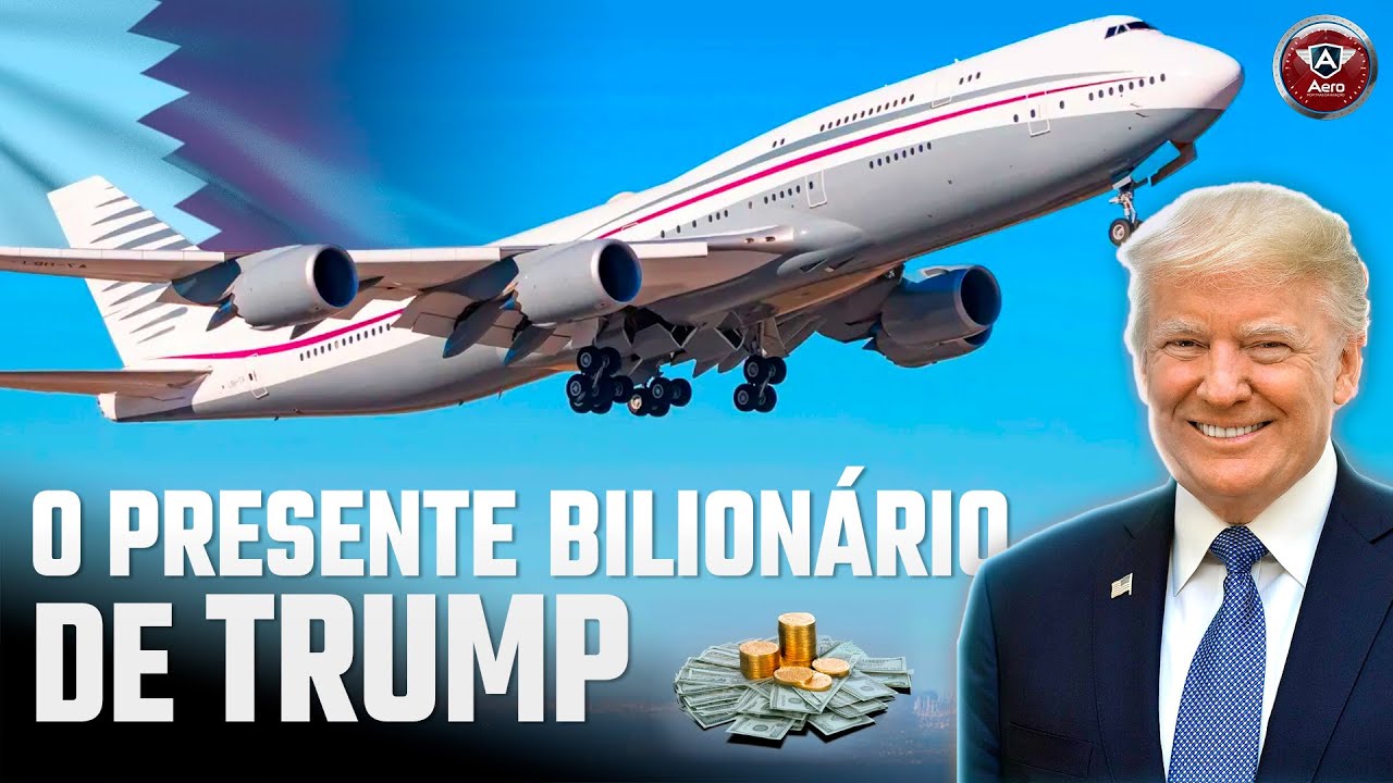 TRUMP ganhou um AVI&Atilde;O BOEING 747 8 de presente do CATAR