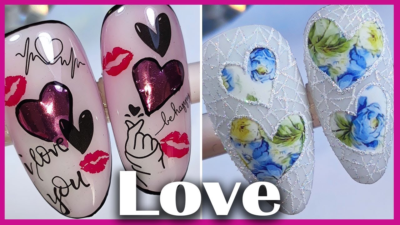 Uñas con Corazones 💜 METALICOS y ESTAMPADOS 💜 Fácil paso a paso 💝 Nail Art San Valentín