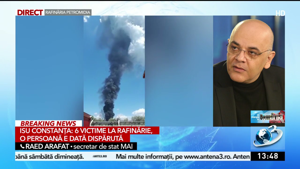 Explozie Petromidia. Şeful DSU, Raed Arafat, la locul deflagraţiei