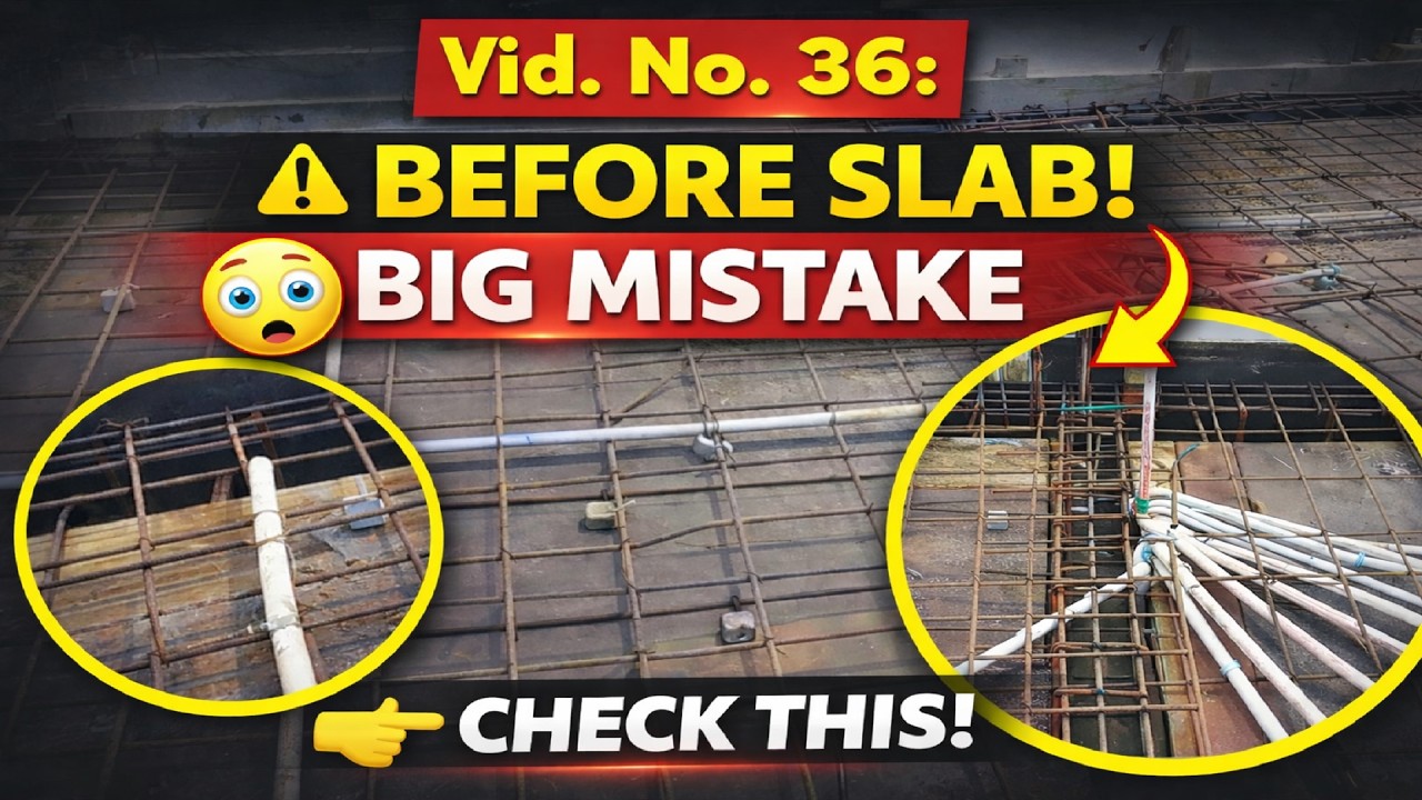 Vid. No. 36: A Day Before Roof Concrete Pour | Steel Check, Water & Electrical Conduit Inspection