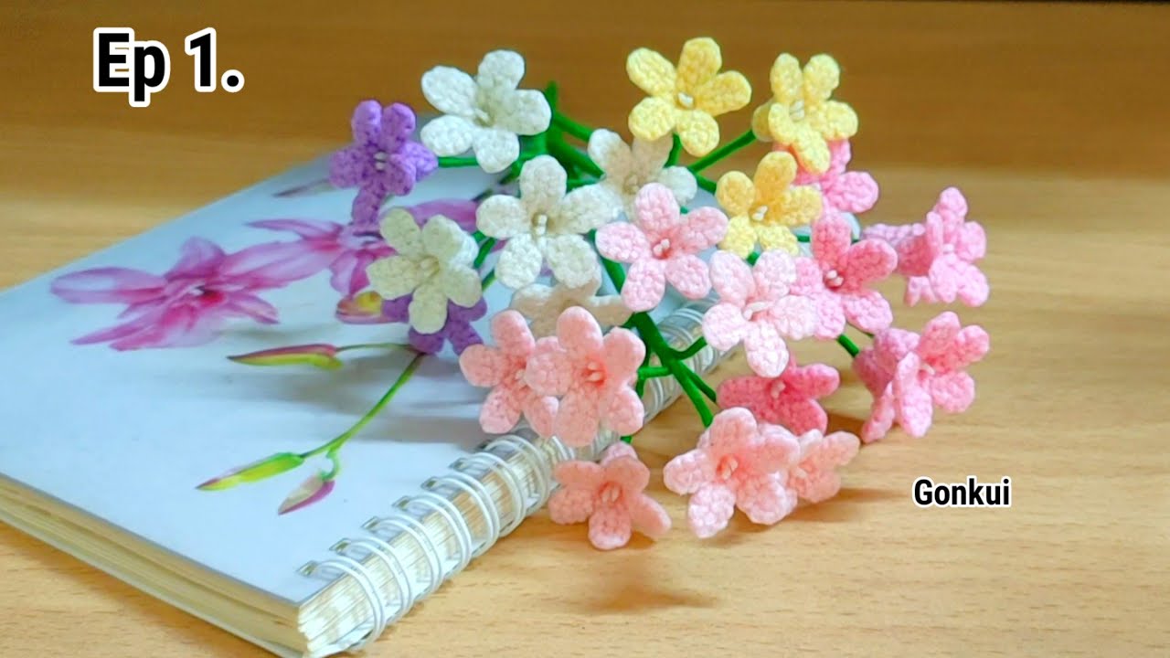 Ep1. Flower ❤️ Crochet Baby's Breath flower Tutorial step by step | Crochet Flower Bouquet