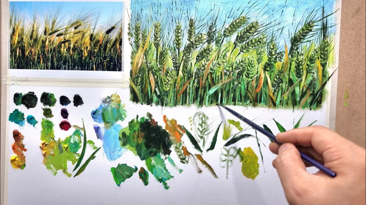 [야외로Art] 보리밭 유화기법 이렇게하면 쉽습니다.