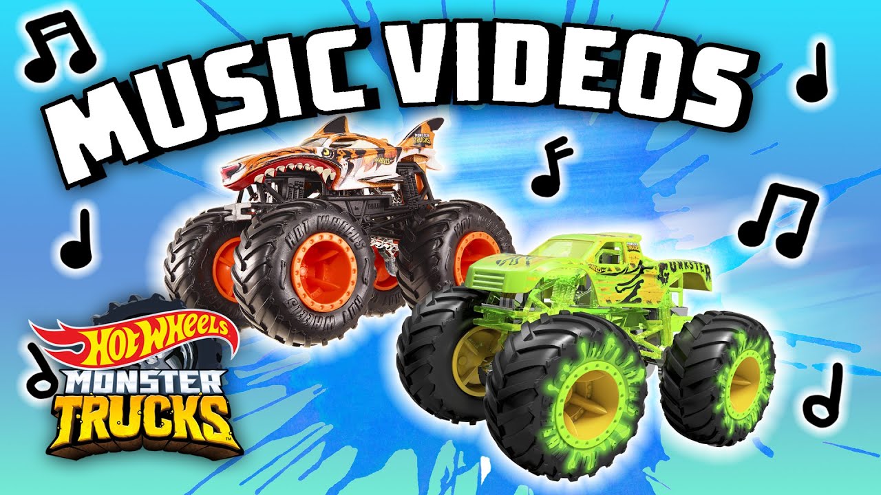 OFFICIAL MUSIC VIDEOS 🎶 ft. ALL HOT WHEELS MONSTER TRUCKS! | Hot Wheels
