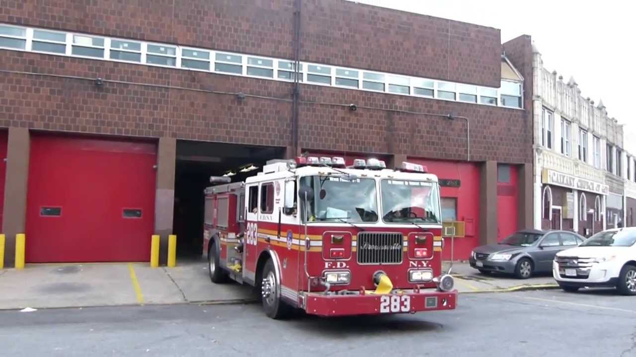 FDNY Engine 283 responds to an emergency with real Q to Box 2329