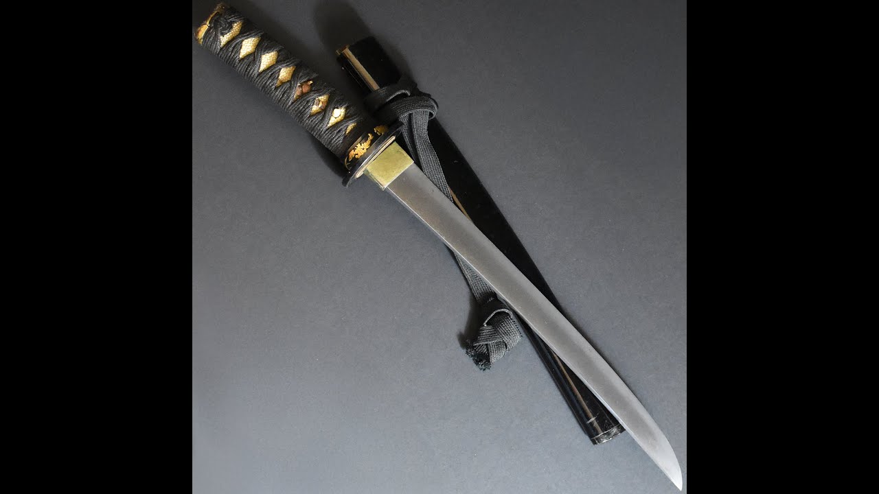 03736 ANTIQUE NIHONTO JAPANESE SAMURAI KATANA SWORD TANTO SUKEHIRO 助廣 signed w/KOSHIRAE
