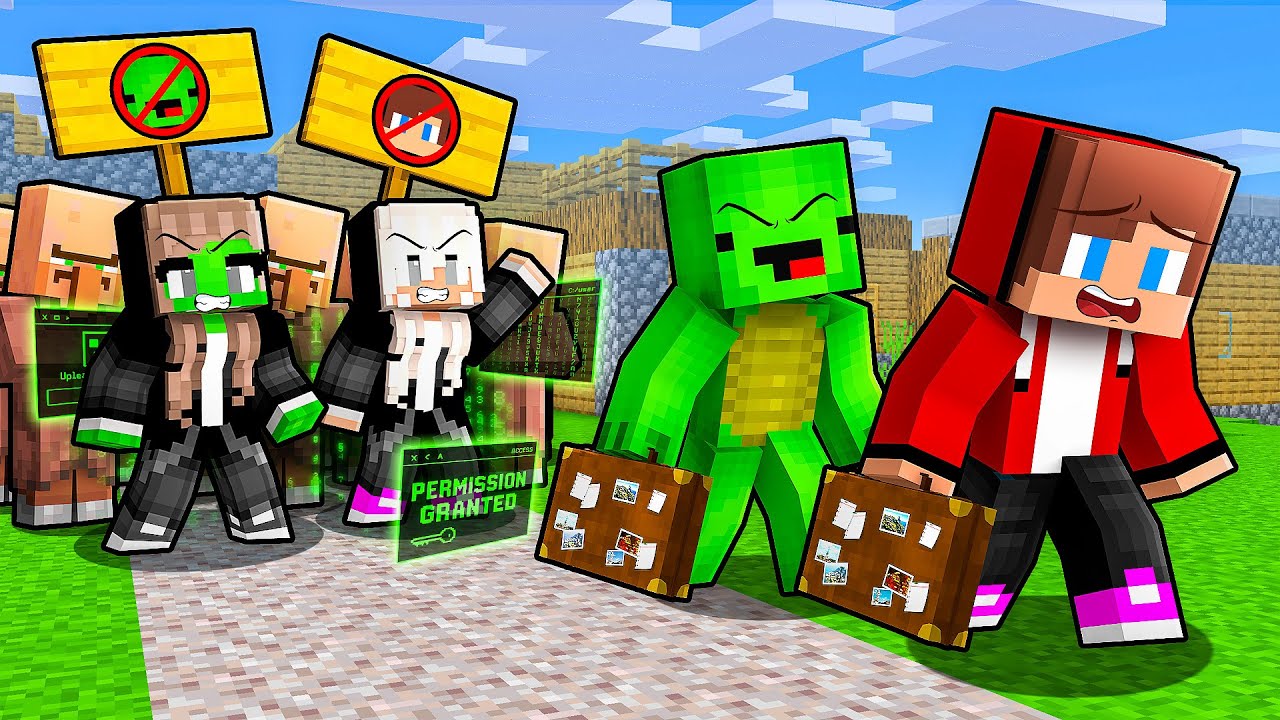 JJ and Mikey Were KICKED OUT By HACKER GIRLS in Minecraft - Maizen
