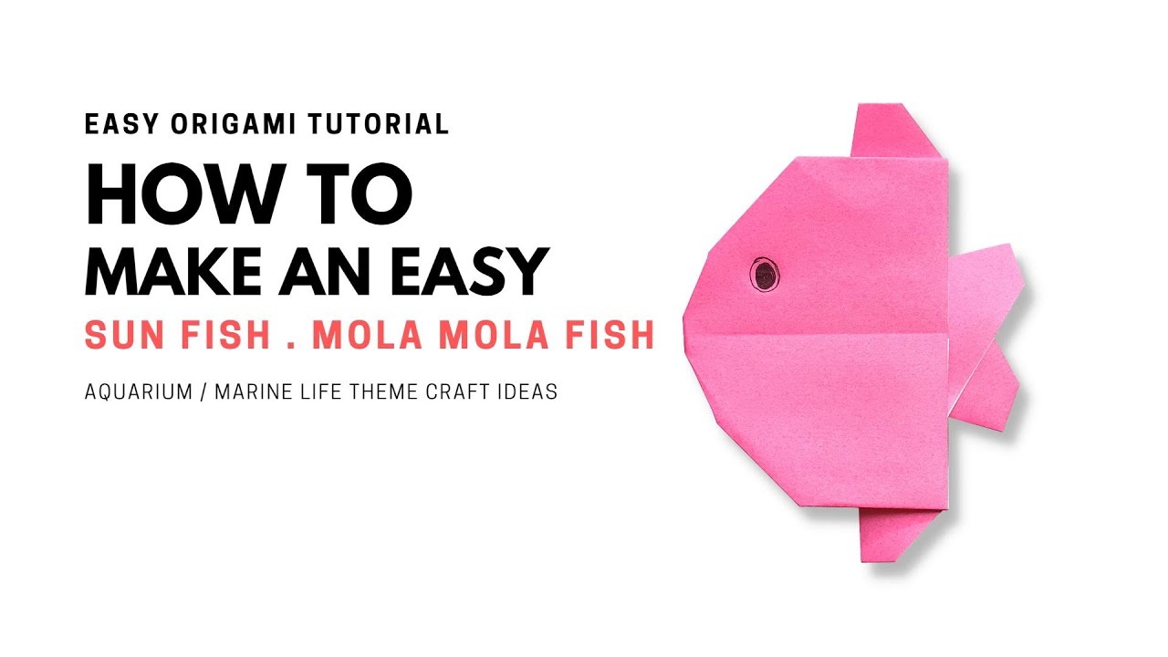 Easy Origami Sun Fish Mola-Mola Fish Tutorial For Beginners - Easy paper fish for kids