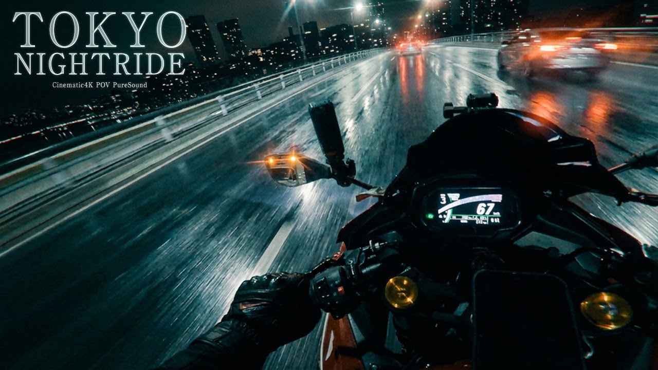 【4K】Ripping the frozen night at redline.【POV】
