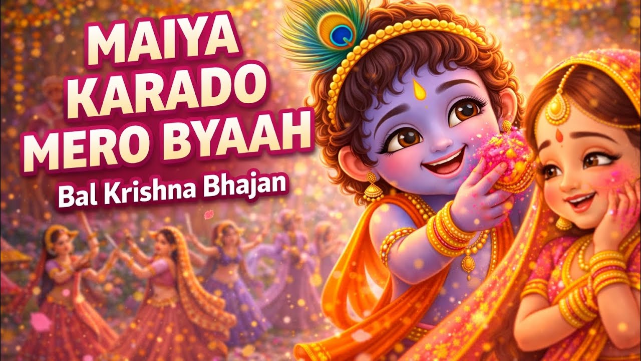 Maiya Karado Mero Byaah | Bal Krishna Natkhat Bhajan | Cute Radha Krishna Cartoon Song