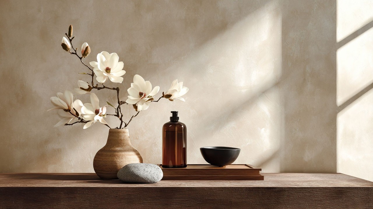 Soft Spring Magnolia Still Life Neutral Screensaver Art for The Frame TV Calm Minimal Wall Art