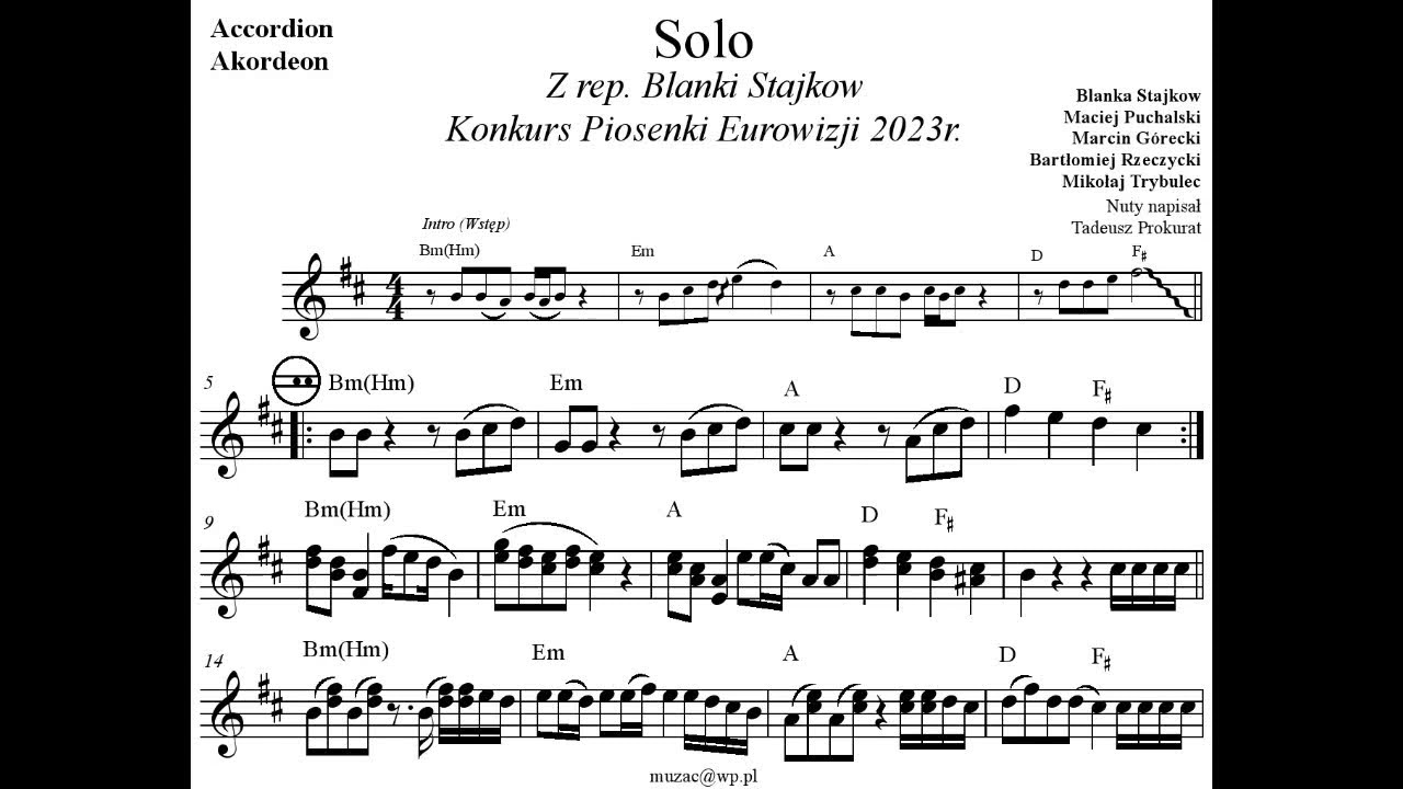 Solo - Blanka Stajkow (Konkurs Piosenki Eurowizji 2023r.)