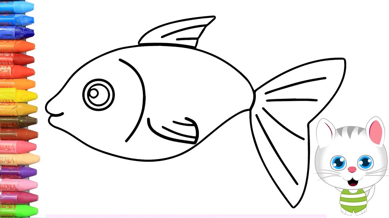 Cara menggambar Ikan dengan MiMi - Cara Menggambar dan Mewarnai TV Anak