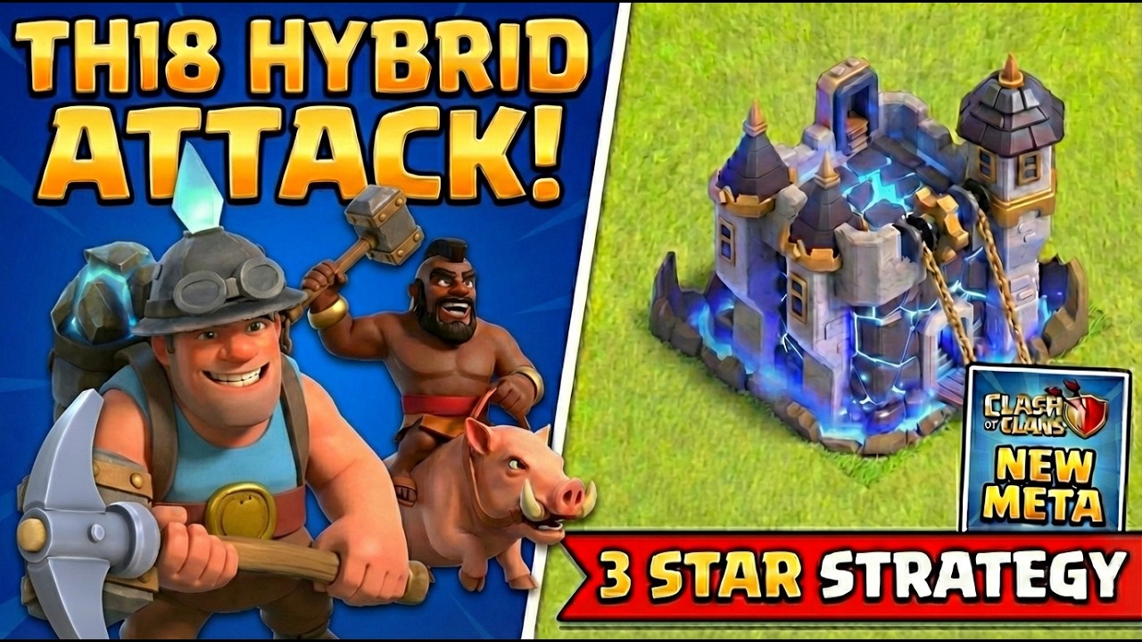 Town Hall 18 Queen Charge Hybrid Attack | Clash of Clans