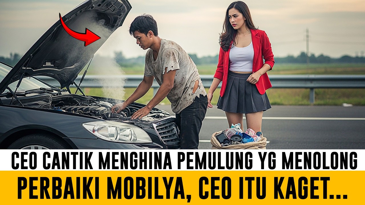 CEO Cantik Meremehkan Pemulung Itu Yang Tolong Perbaiki Mobilnya, CEO Itu Kaget...