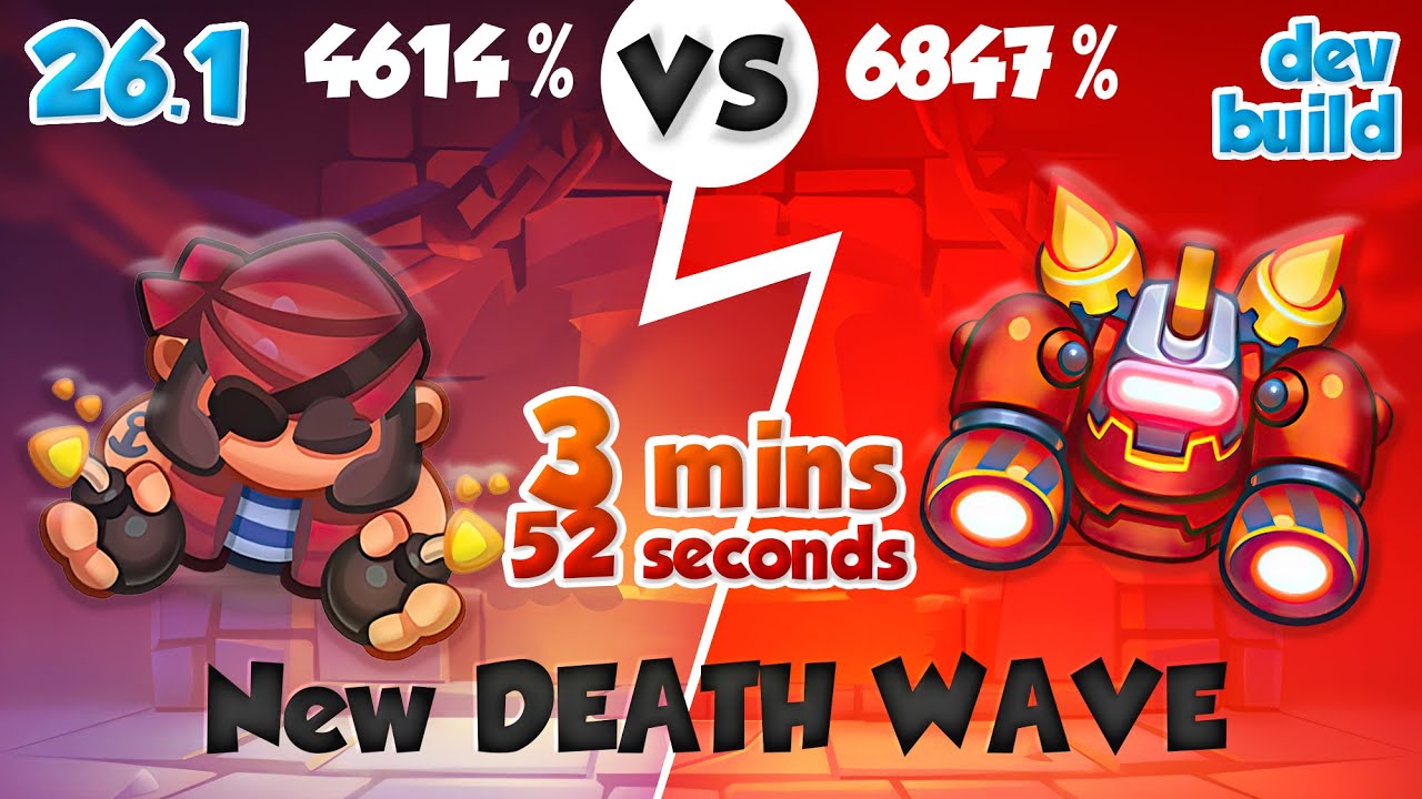 26.1 DEV BUILD - Corsair vs Robot in new DEATH WAVE - 3 mins 52 seconds RUSH ROYALE