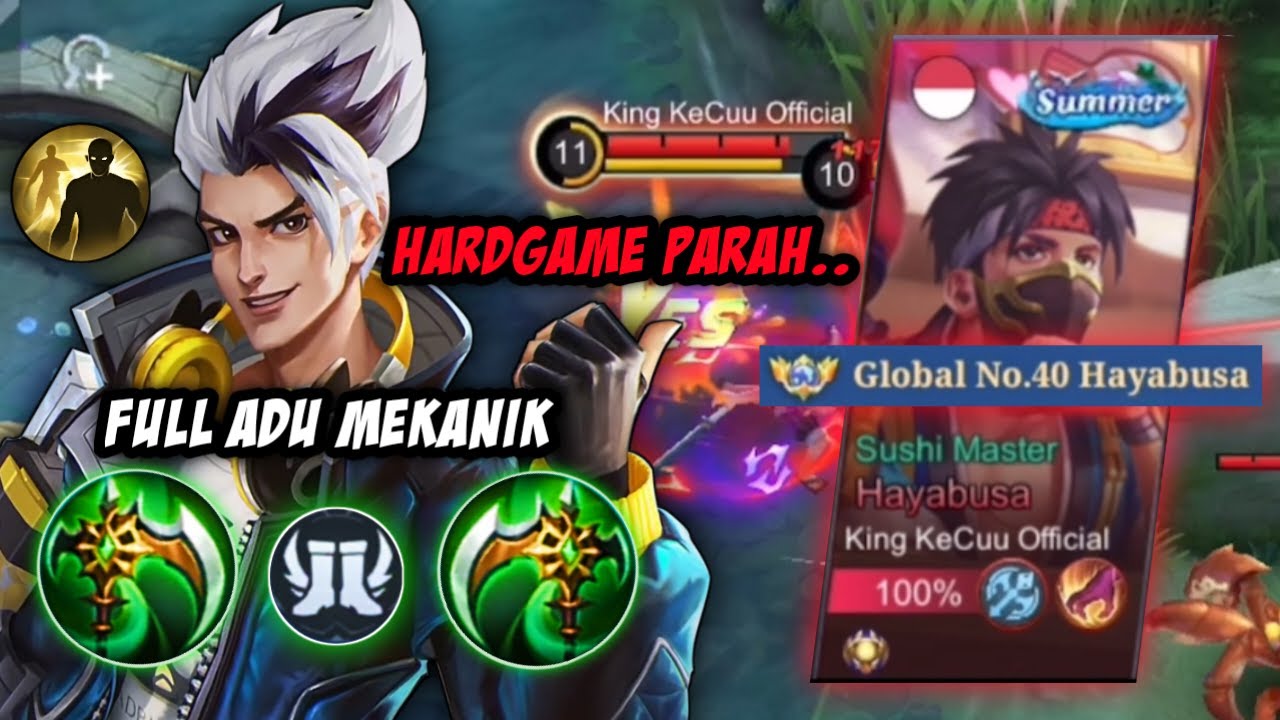 BUKAN MANUSIA! MATCH KERAS LAWAN TOP GLOBAL HAYABUSA! GILA DIBANTAI PARAH! FULL ADU MEKANIK! | MLBB