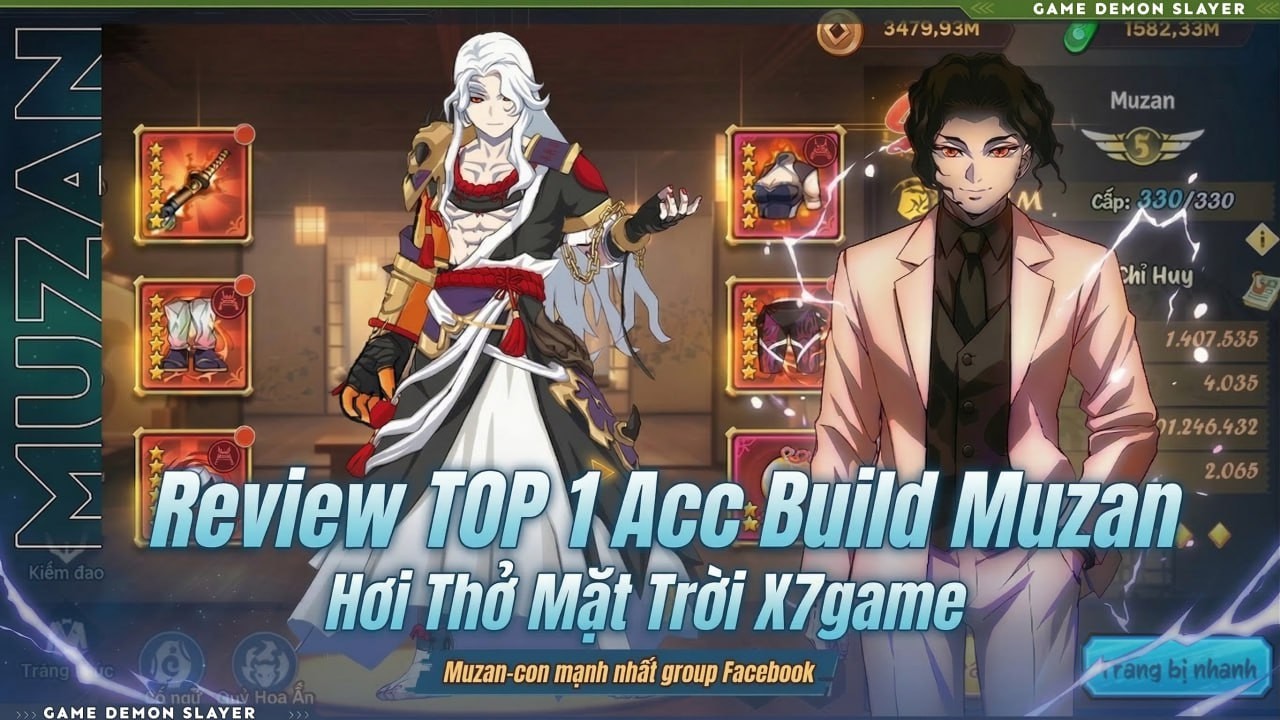 Review Acc Muzan top 1 Hơi Thở Mặt Trời x7game. Độ tày cao bằng bao nhiêu?