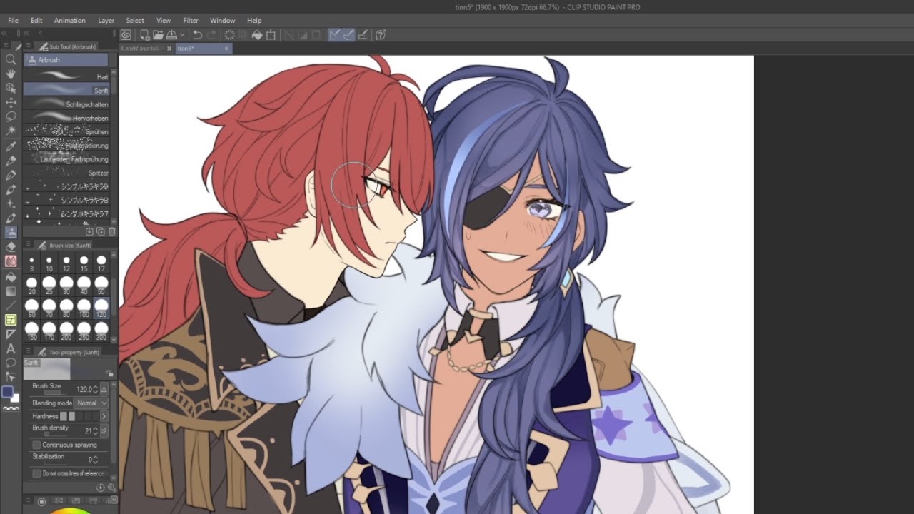 【SPEEDPAINT】Diluc/Kaeya(CLIPSTUDIO)#LucKae