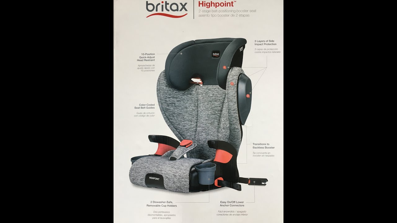 NEW 2019 release Britax Highpoint 2 Stage Belt-Positioning Booster Car Seat - assemble & disassemble