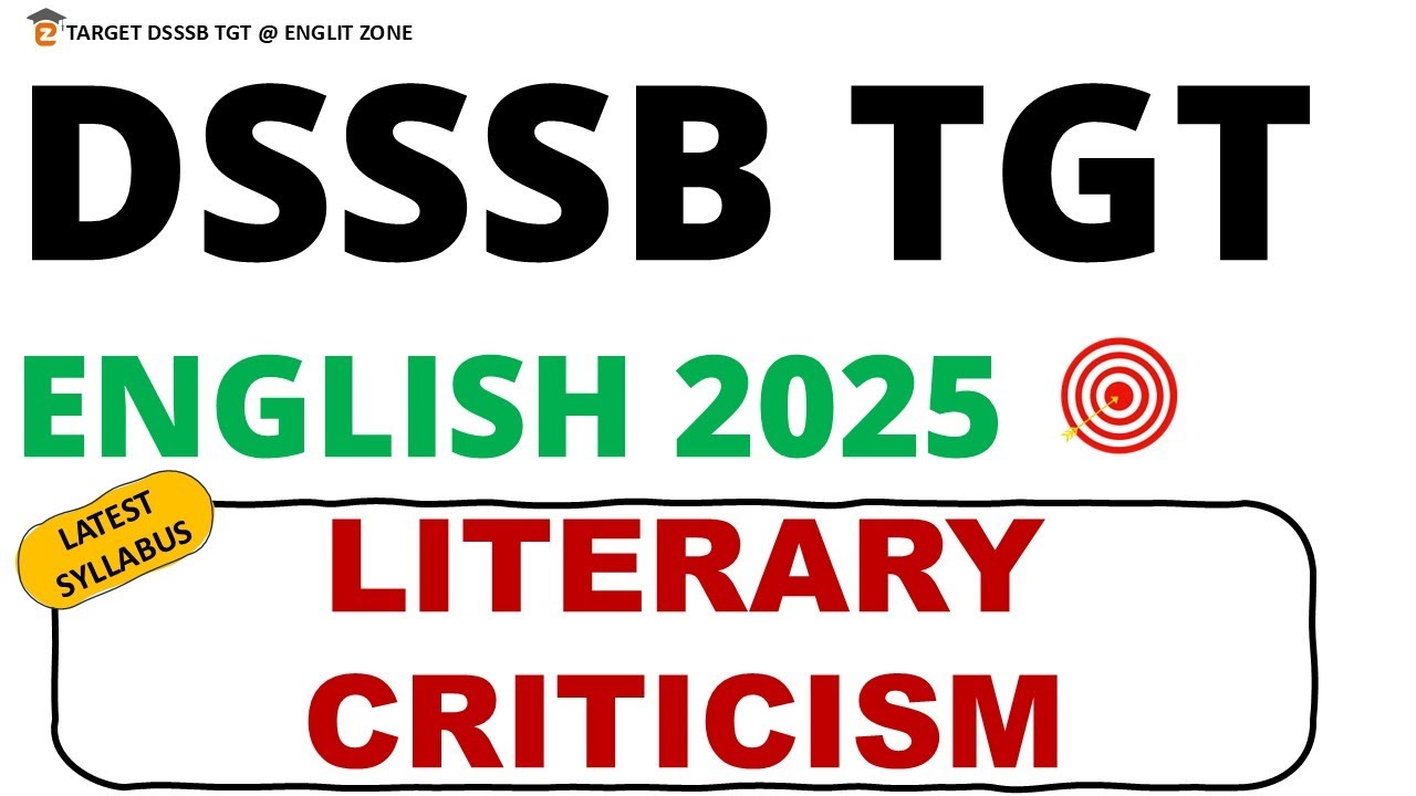 DSSSB TGT ENGLISH PRACTICE PAPER / LITERARY CRITICISM / DSSSB TGT ENGLISH /MCQ ON LITERARY CRITICISM