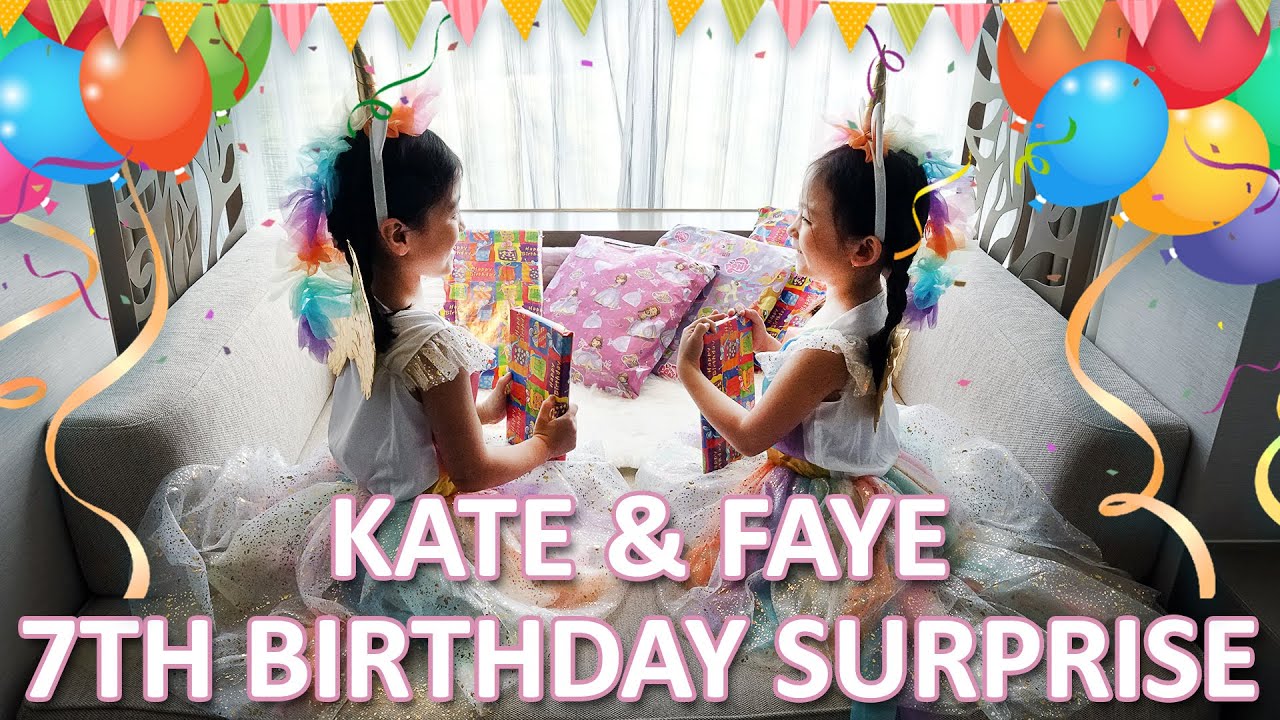 KATE & FAYE 7th BIRTHDAY SURPRISE | Room Tour | 24 hours saying 