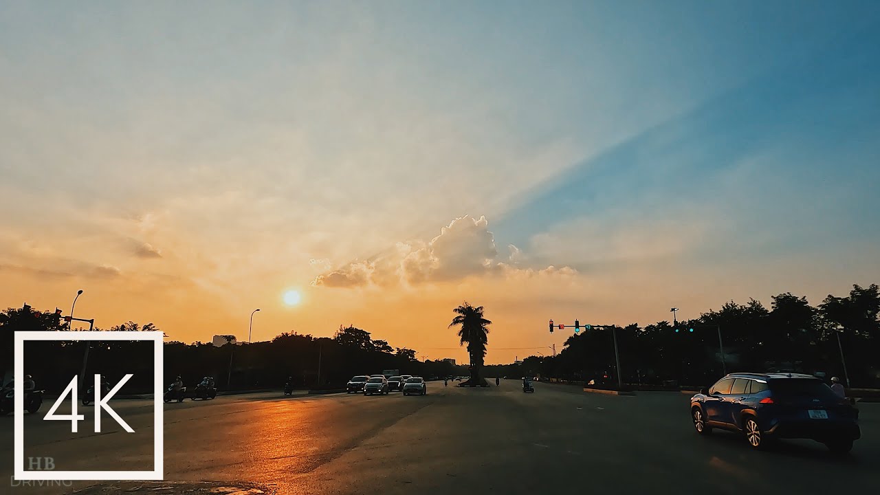 [4K] Sunset Catcher Driving, My Dinh Stadium, Hanoi, Vietnam | Hanoi Driving Tour #2