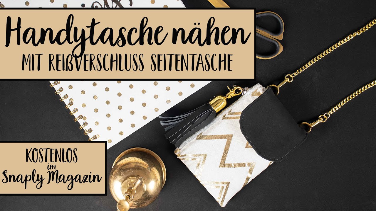 Handytasche mit Reißverschluss Seitentasche zum Umhängen nähen || Snaply Magazin
