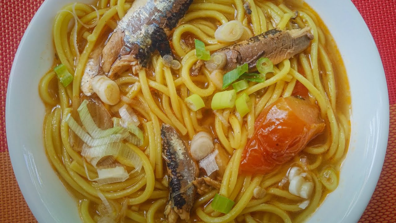Noodles Sardine Soup Recipe | Tasty Noodles Soup With Vegetables And Sardines (Filipino Dishes)