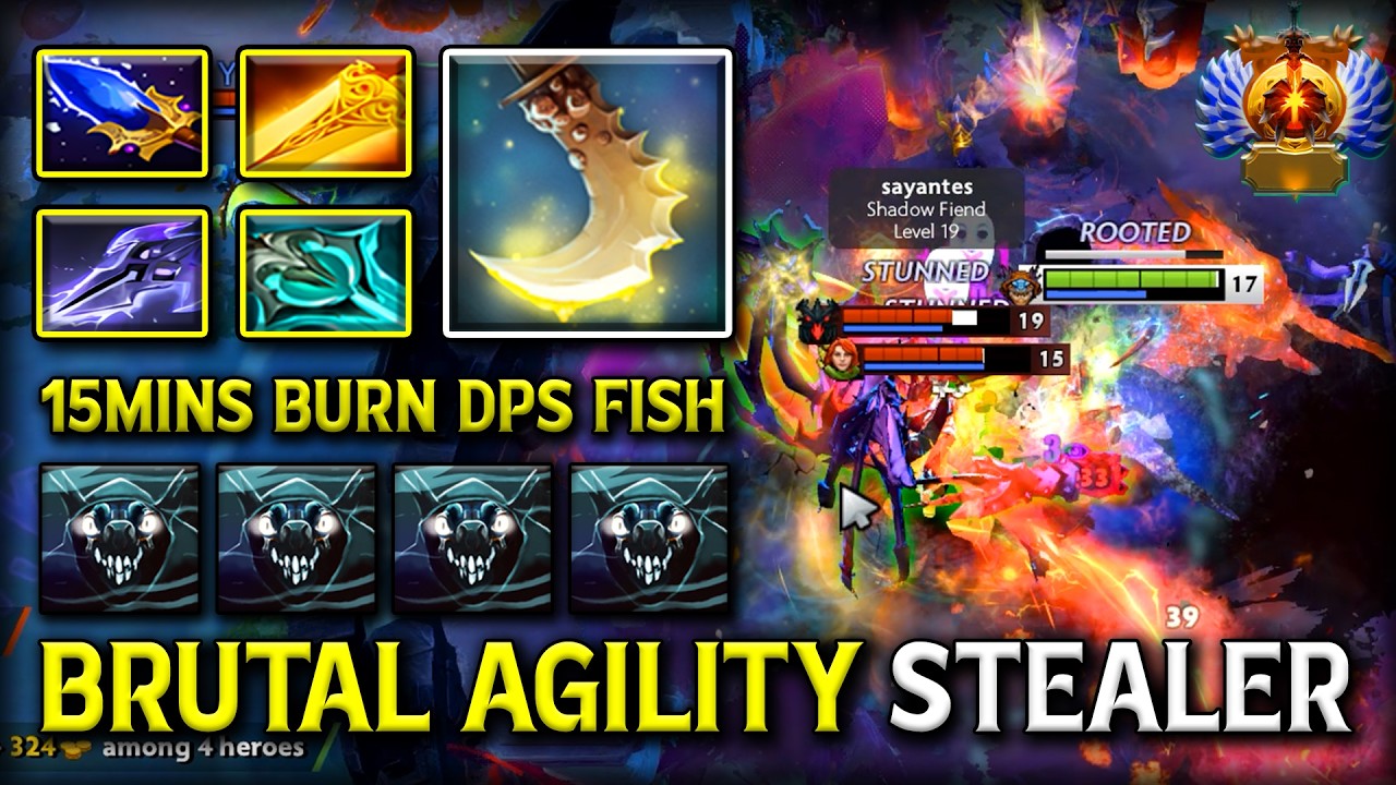BRUTAL AGILITY STEALER CARRY Slark | 15Mins Radiance Burn DPS 100% Show no Mercy 7.40c DotA 2