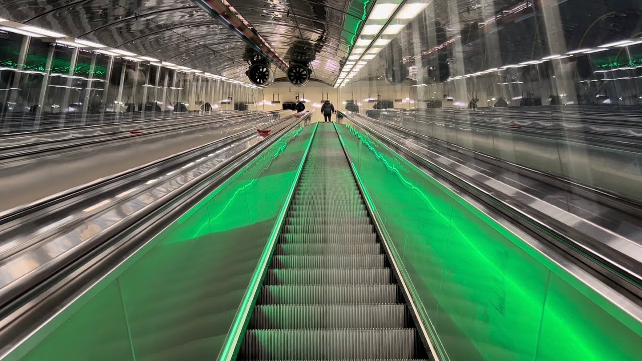 Helsinki, Finland. 5x Escalator ride at University of Helsinki Metro Station