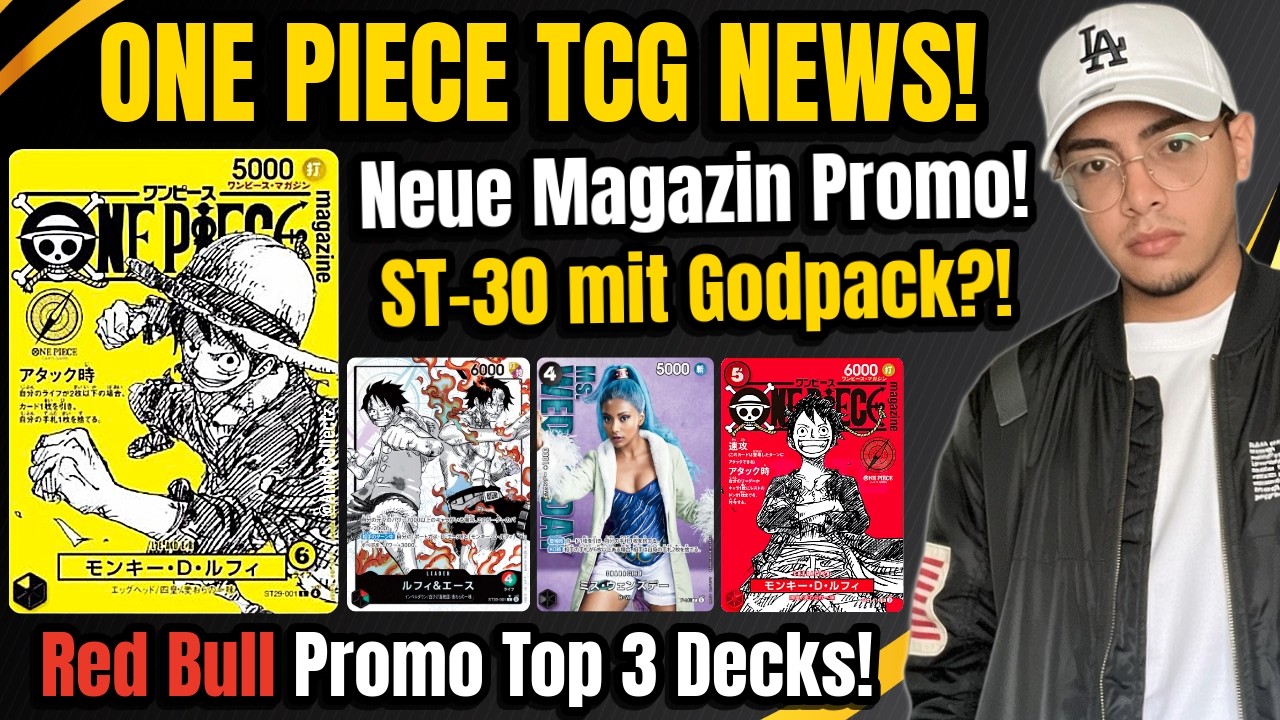 BANDAI IM URLAUB?! ST-30 Godpack!, Magazin Promo & Red Bull DON Top Decks! | One Piece TCG News