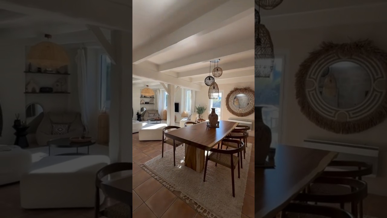 Rustic modern style | Warm and Inviting | natural wood tones and soft furnishings #homedecor #shorts