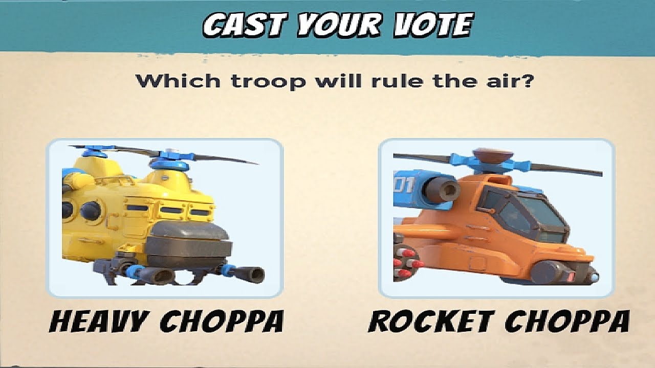 BOOM BEACH VOTE ➡ Heavy Choppa or Rocket Choppa