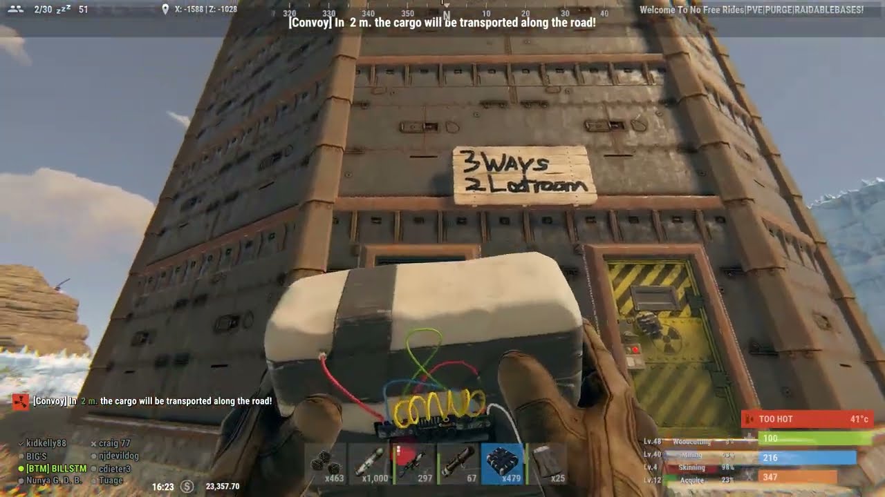 Rust...Hitting raid bases looking for something specific for our base