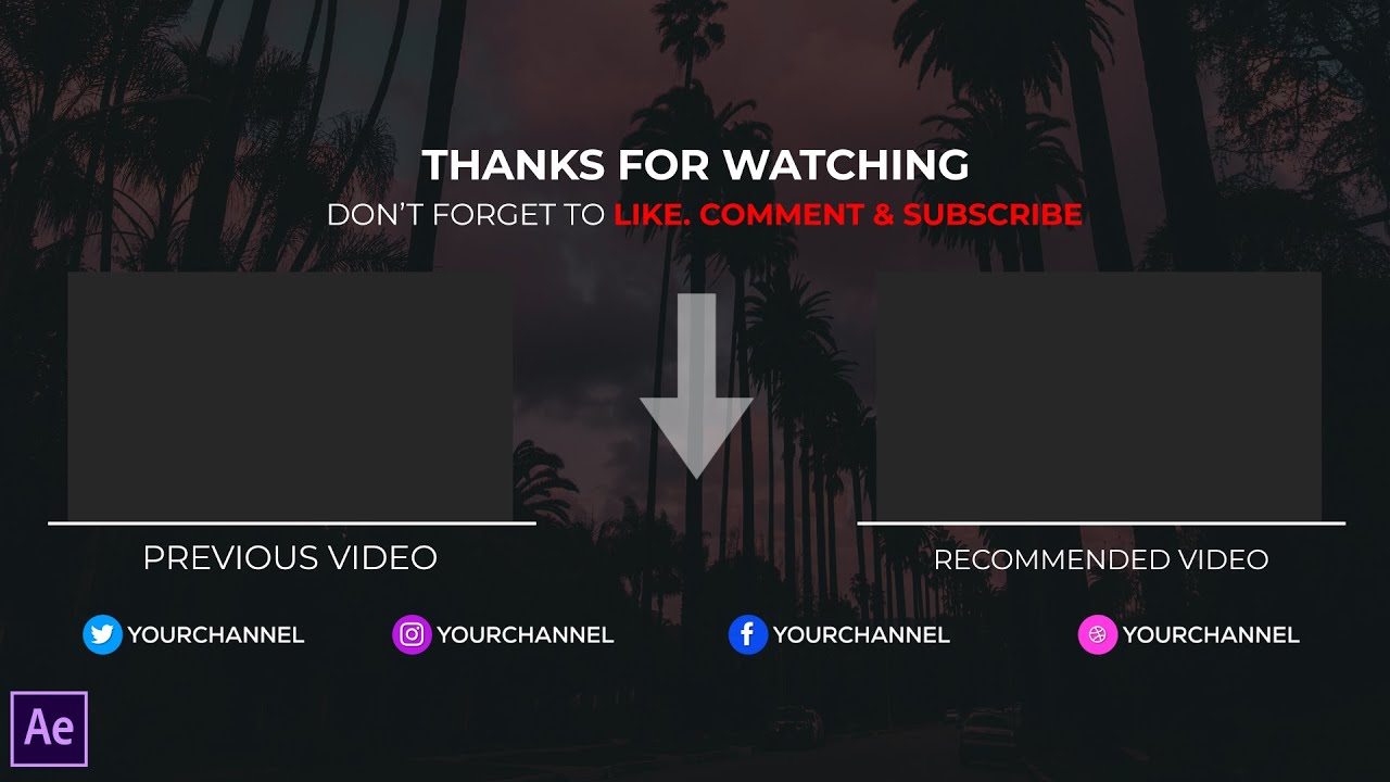 Youtube End Screen After Effects Tutorial