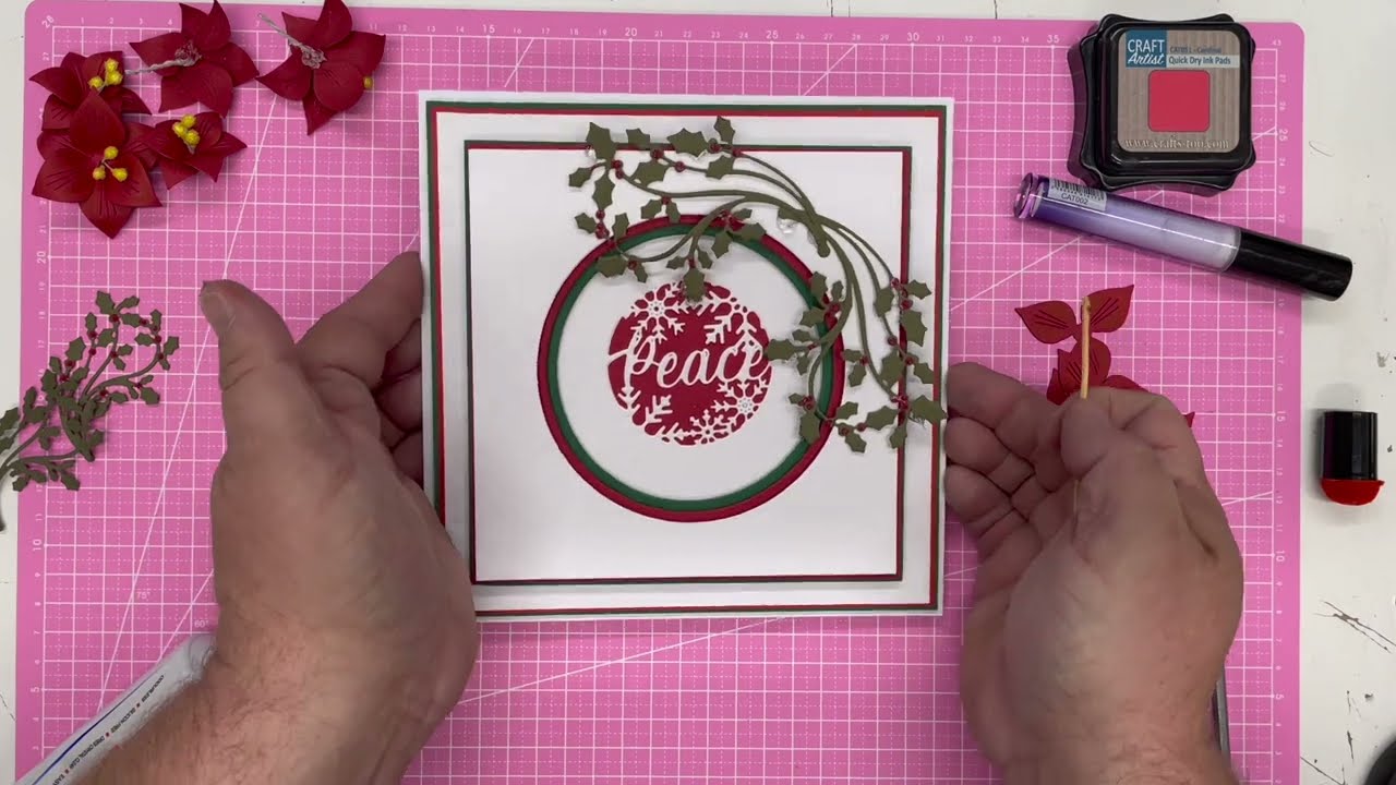 JND306/JND309 - Amaryllis Flower & Holly Spray