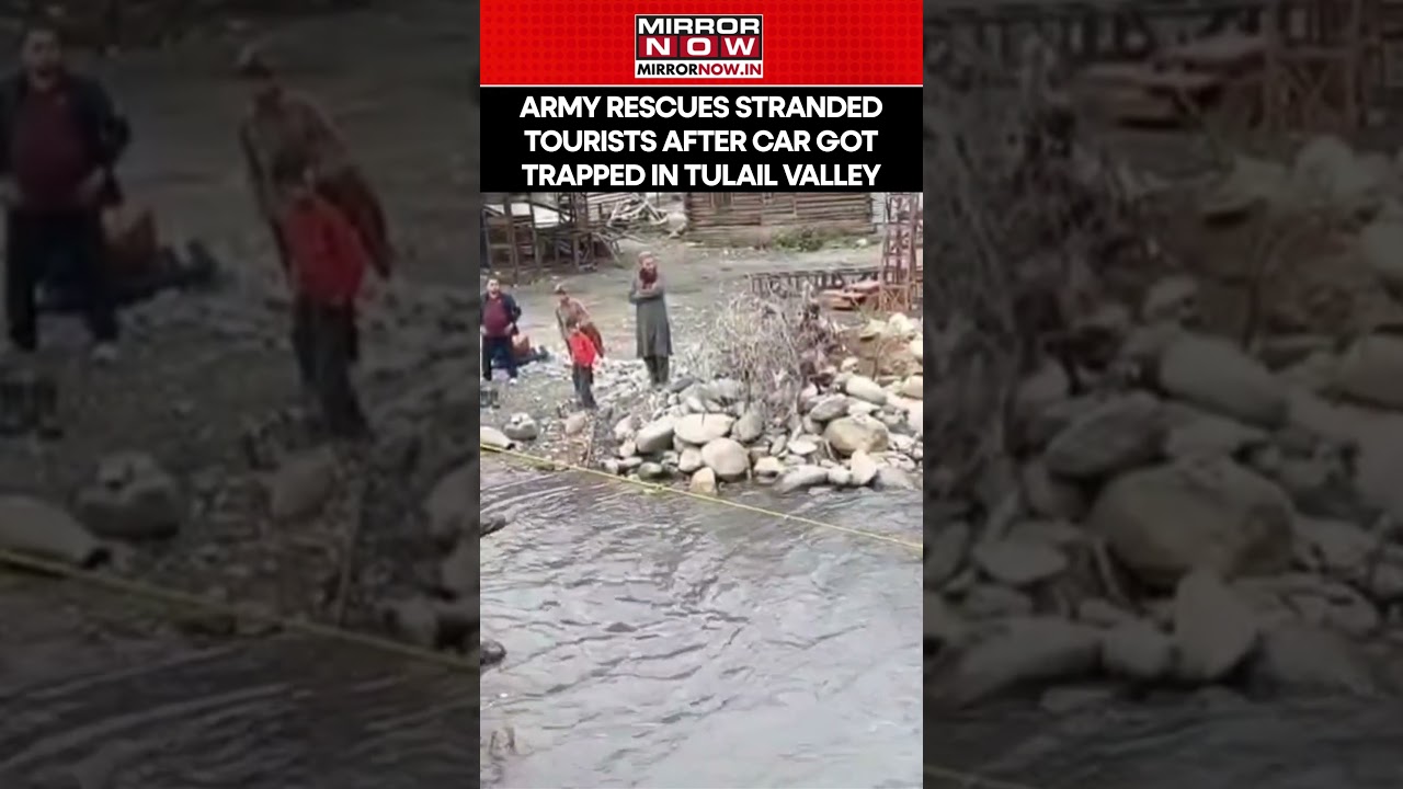 Indian Army Rescues Stranded Tourists After Car Got Trapped In J&K's Tulail Valley #shorts
