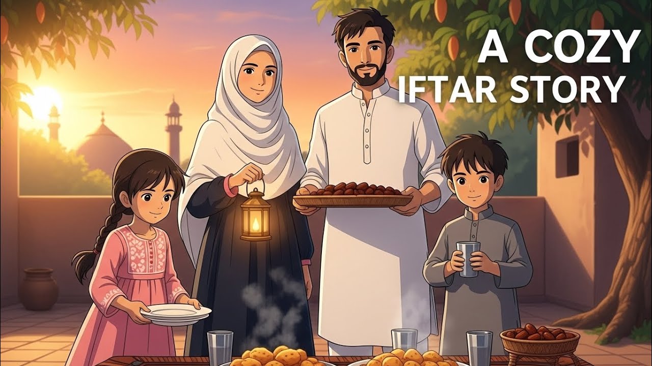 The Sound of Plates Before Maghrib | Cozy Muslim Family Iftar | Ghibli Style #asmr #anime #animation