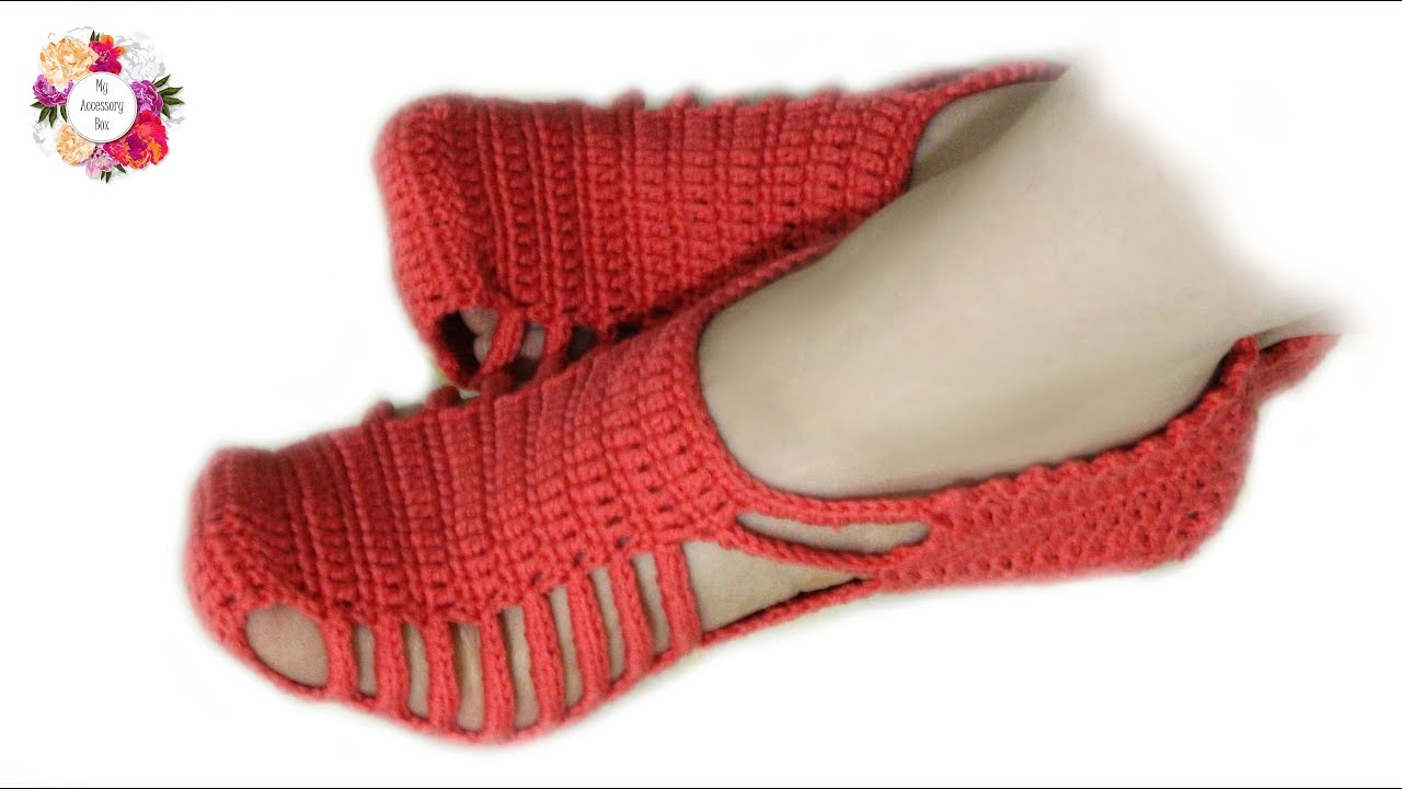 تعلمي طريقة كروشيه شراب أو سليبر نسائي لأي مقاس بطريقة سهلة جدا | Easy crochet slippers tutorial