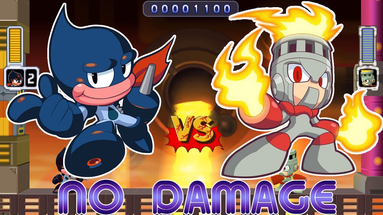 Oil man vs Fire man (Hard mode, no damage) [Mega Man Powered Up]