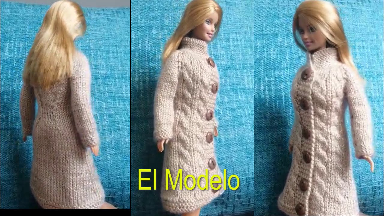 ¡Haz un bello Abrigo para Barbie en punto trenza!, Tutorial con Descripción