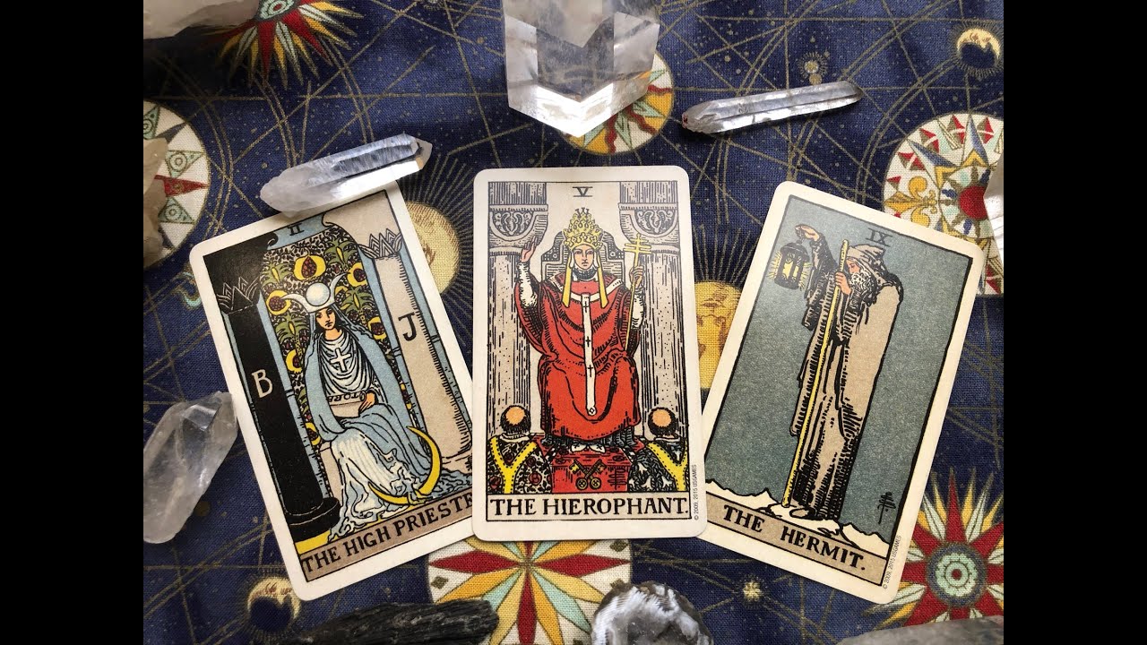 The High Priestess, The Hierophant, and the Hermit